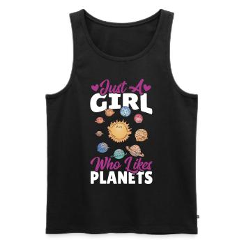 Astronomie Nur ein Mädchen, das Planeten mag - Männer Premium Bio Tank Top - Schwarz - Vorne - Michal (187cm)