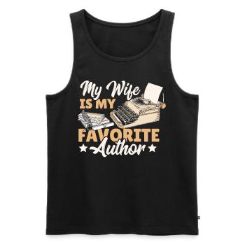 Journaliste, Écriture, Rat de bibliothèque, Romancier - Débardeur bio Premium Homme - noir - Devant - AI Model Male 178 light (178cm)