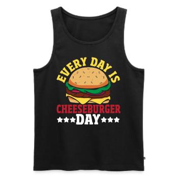 Hamburger Cheese Cheeseburger Snacks Cheeseburger - Men's Premium Organic Tank Top - black - Front - Michal (187cm)