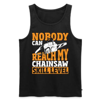 Woodworking Powered Saw Chain Saw - Men's Premium Organic Tank Top - black - Front - AI Model Male 178 light (178cm)