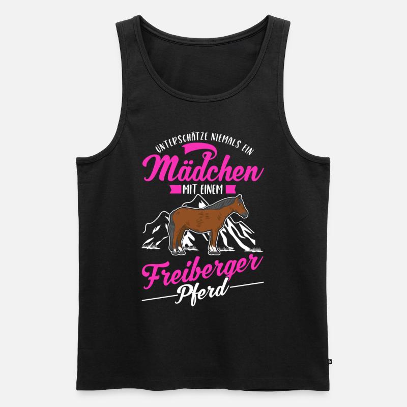Freiberger Pferd Mädchen - Männer Premium Bio Tank Top - Schwarz
