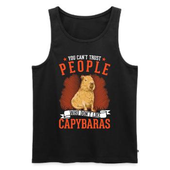 Capybara Gift Capybara Capibara - Men's Premium Organic Tank Top - black - Front - AI Model Male 178 light (178cm)