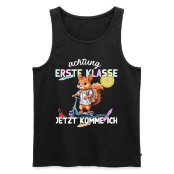 Eichhörnchen Schulstart Erste Klasse Roller - Männer Premium Bio Tank Top - Schwarz - Vorne - Michal (187cm)