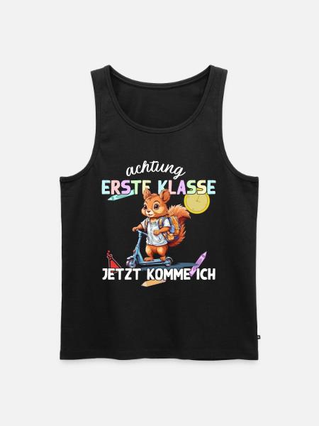 Eichhörnchen Schulstart Erste Klasse Roller - Männer Premium Bio Tank Top - Schwarz