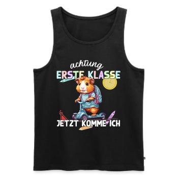 Meerschweinchen Erste Klasse Einschulung Design - Männer Premium Bio Tank Top - Schwarz - Vorne - Michal (187cm)