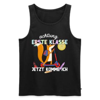 Fuchs Schulkind Einschulung Erste Klasse Design - Männer Premium Bio Tank Top - Schwarz - Vorne - Michal (187cm)