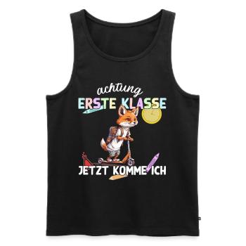 Fuchs Erstklässler Einschulung Schulstart Design - Männer Premium Bio Tank Top - Schwarz - Vorne - Michal (187cm)