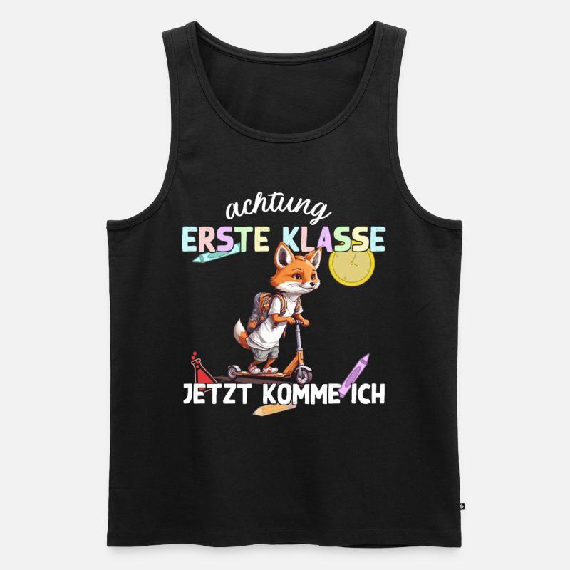 Fuchs Erstklässler Einschulung Schulstart Design - Männer Premium Bio Tank Top - Schwarz