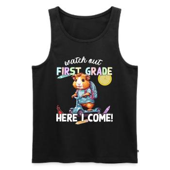 Meerschweinchen Erster Schultag Roller Schule - Männer Premium Bio Tank Top - Schwarz - Vorne - Michal (187cm)