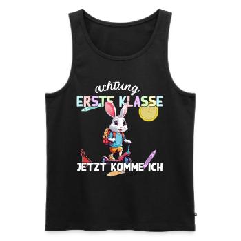 Schulkind Hase Erste Klasse Einschulungsdesign - Männer Premium Bio Tank Top - Schwarz - Vorne - Michal (187cm)