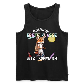 Fuchs Schulanfang Erste Klasse Einschulung - Männer Premium Bio Tank Top - Schwarz - Vorne - Michal (187cm)