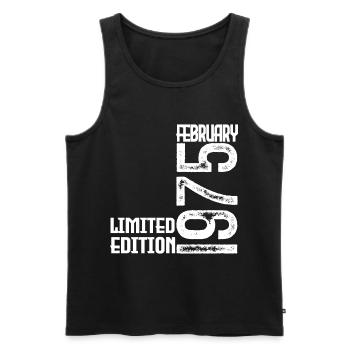 February 1975 Anniversary Gift. February 1975. - Men's Premium Organic Tank Top - black - Front - Michal (187cm)