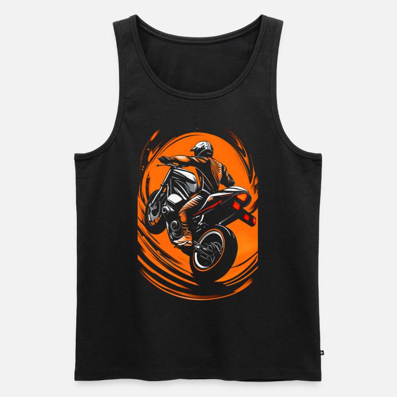 Biker Motorradfahrer - Männer Premium Bio Tank Top - Schwarz