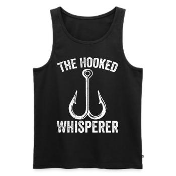 The Hooked Whisperer Funny Fishing Lover - Männer Premium Bio Tank Top - Schwarz - Vorne - Michal (187cm)