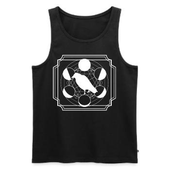Crow Bird Moon Phases Geometric Witchcraft Goth Ae - Männer Premium Bio Tank Top - Schwarz - Vorne - AI Model Male 178 light (178cm)
