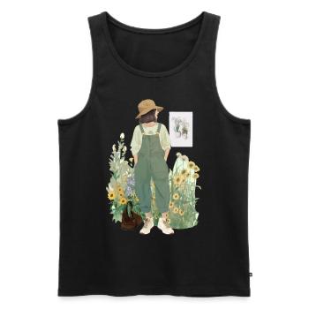 Cottagecore Lifestyle Countryside Naturecore Aesth - Männer Premium Bio Tank Top - Schwarz - Vorne - Michal (187cm)