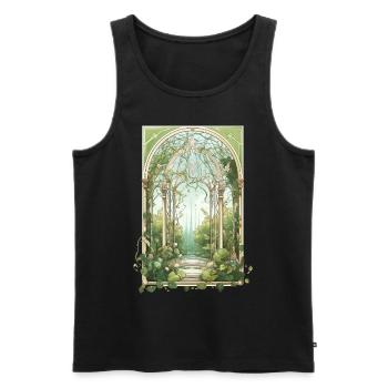 Tarot Card Botanical Garden Cottagecore Aesthetic - Männer Premium Bio Tank Top - Schwarz - Vorne - Michal (187cm)