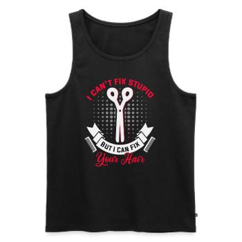 Friseurin Barber Frisörin Friseursalon - Männer Premium Bio Tank Top - Schwarz - Vorne - Michal (187cm)