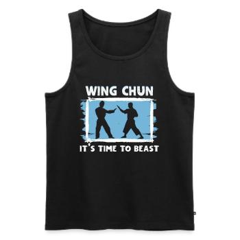 Martial Arts Wing Chun Trainer Wing Chun Fighter - Men's Premium Organic Tank Top - black - Front - AI Model Male 178 light (178cm)