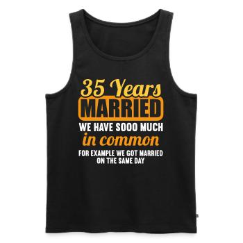 Wir haben viel gemeinsam 35.Hochzeitstag - Männer Premium Bio Tank Top - Schwarz - Vorne - Michal (187cm)