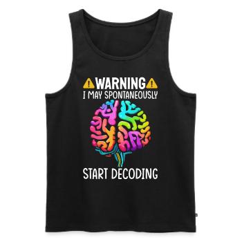 Funny Dyslexia Awareness Dyslexic - Men's Premium Organic Tank Top - black - Front - Michal (187cm)