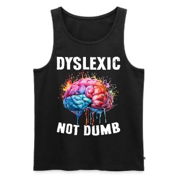 Funny Dyslexia Awareness Dyslexic - Men's Premium Organic Tank Top - black - Front - AI Model Male 178 light (178cm)