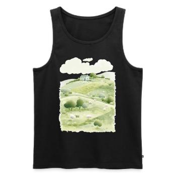 Countryside Cottagecore Aesthetic Dreamy Pasture N - Männer Premium Bio Tank Top - Schwarz - Vorne - Michal (187cm)