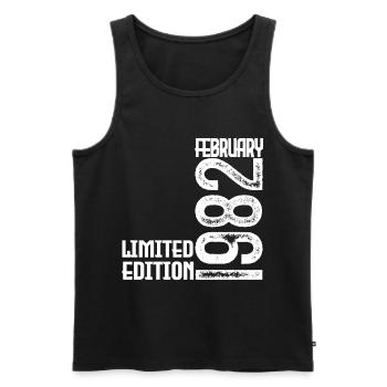February 1982 Anniversary Gift. February 1982. - Men's Premium Organic Tank Top - black - Front - Michal (187cm)