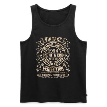 Original 1954 70th Anniversary Vintage Geschenk - Männer Premium Bio Tank Top - Schwarz - Vorne - Michal (187cm)
