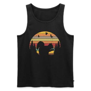 Eichhörnchen Retro Squirrel - Men's Premium Organic Tank Top - black - Front - AI Model Male 178 light (178cm)