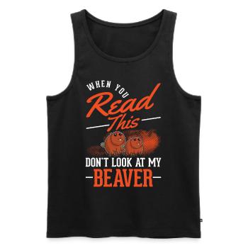 Beaver Beaver Dam Gift Beaver - Men's Premium Organic Tank Top - black - Front - AI Model Male 178 light (178cm)