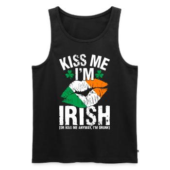 Fête de la Saint-Patrick amusante - Débardeur bio Premium Homme - noir - Devant - AI Model Male 178 light (178cm)
