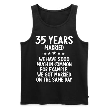 Wir haben viel gemeinsam 35.Hochzeitstag - Männer Premium Bio Tank Top - Schwarz - Vorne - Michal (187cm)
