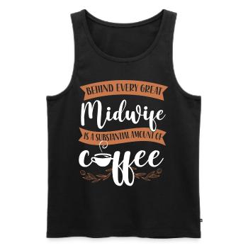 Nurse Midwife Birth Worker Coffee - Männer Premium Bio Tank Top - Schwarz - Vorne - Michal (187cm)