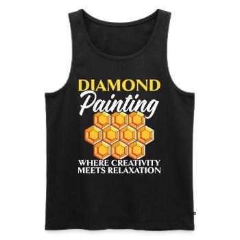 Outils de peinture au diamant Diamond Painter - Débardeur bio Premium Homme - noir - Devant - AI Model Male 178 light (178cm)