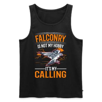 Falcon Hobby Falconry Kestrel - Men's Premium Organic Tank Top - black - Front - Michal (187cm)