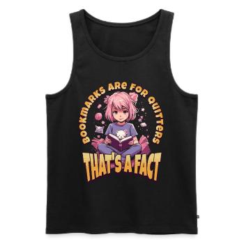 Bookmarks are for Quitters - Kawaii Anime Girl - Men's Premium Organic Tank Top - black - Front - Michal (187cm)