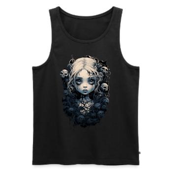 Gothic Girl Halloween Fantasy Dark - Men's Premium Organic Tank Top - black - Front - Michal (187cm)