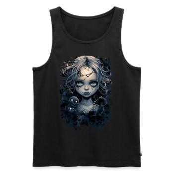 Gothic Girl Halloween Fantasy Dark - Männer Premium Bio Tank Top - Schwarz - Vorne - AI Model Male 178 light (178cm)