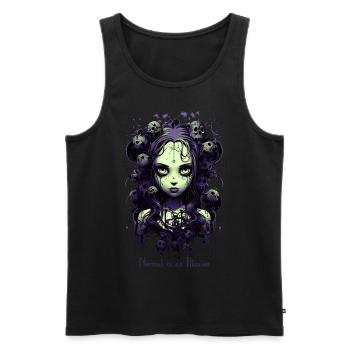Gothic Girl Saying Normal is an Illusion - Men's Premium Organic Tank Top - black - Front - Michal (187cm)