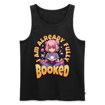 Fully Booked - Kawaii Anime Girl for Bookworms - Men's Premium Organic Tank Top - black - Front - Michal (187cm)