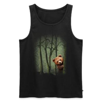 Forest animals Bear in the forest Experience nature Environmental protection - Men's Premium Organic Tank Top - black - Front - Michal (187cm)