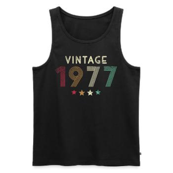Vintage 1977 année de naissance rétro cadeau d’anniversaire - Débardeur bio Premium Homme - noir - Devant - Michal (187cm)