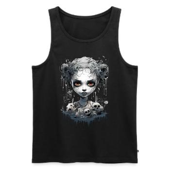 Gothic Girl Halloween Fantasy Dark - Männer Premium Bio Tank Top - Schwarz - Vorne - AI Model Male 178 light (178cm)