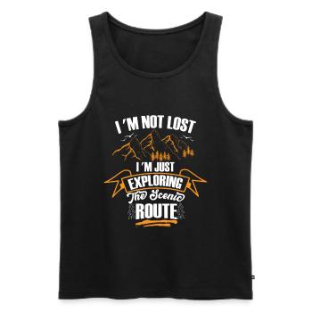 I Am Not Lost I Am Just Exploring the Scenic Route - Men's Premium Organic Tank Top - black - Front - AI Model Male 178 light (178cm)