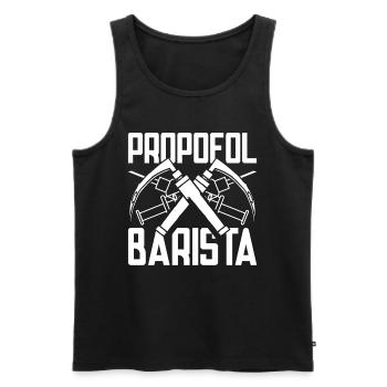 Anesthésiste Anesthésiste Propofol Barista - Débardeur bio Premium Homme - noir - Devant - Michal (187cm)