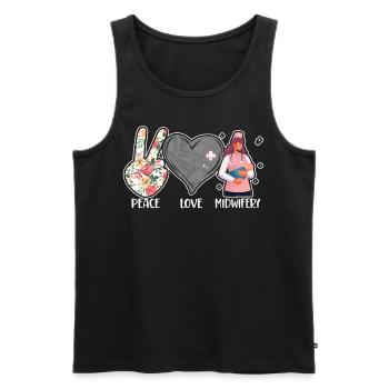 Nurse Midwife Birth Worker Peace - Männer Premium Bio Tank Top - Schwarz - Vorne - Michal (187cm)