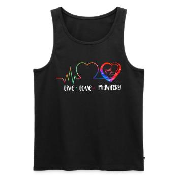 Nurse Midwife Birth Worker Live - Männer Premium Bio Tank Top - Schwarz - Vorne - Michal (187cm)