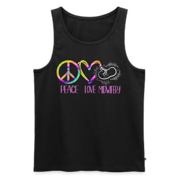 Nurse Midwife Birth Worker Tie Dye - Männer Premium Bio Tank Top - Schwarz - Vorne - Michal (187cm)