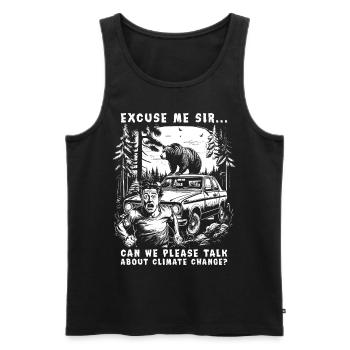 Climate Change Brown Bear - Männer Premium Bio Tank Top - Schwarz - Vorne - AI Model Male 178 light (178cm)